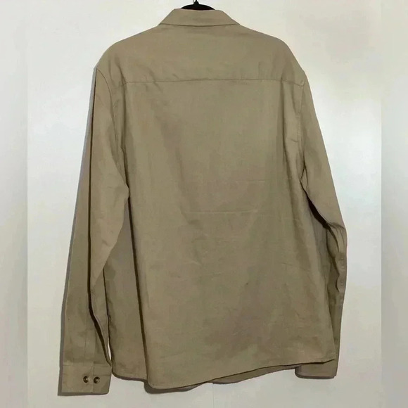 Asos men beige button down collared long sleeve gorpcore casual  work shirt s-XL - Picture 3 of 5